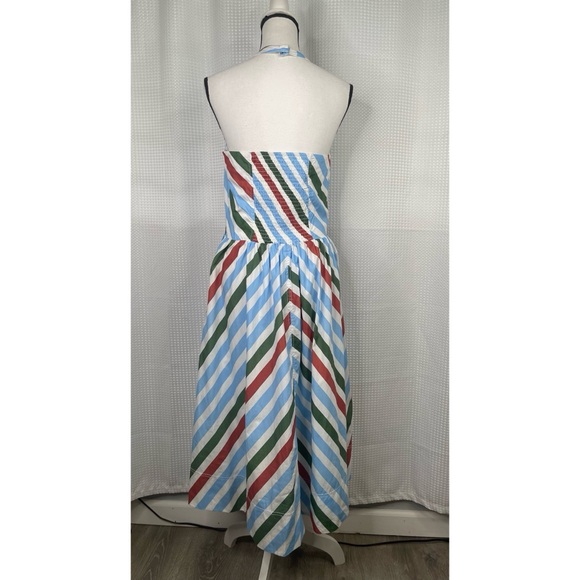 Anthropologie Maeve Halter Midi Sundress Dress Lined Cotton Vacation NWT Sz M - Picture 6 of 14